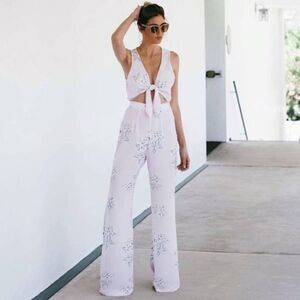 Show Me Your MuMu White Floral Jumpsuit